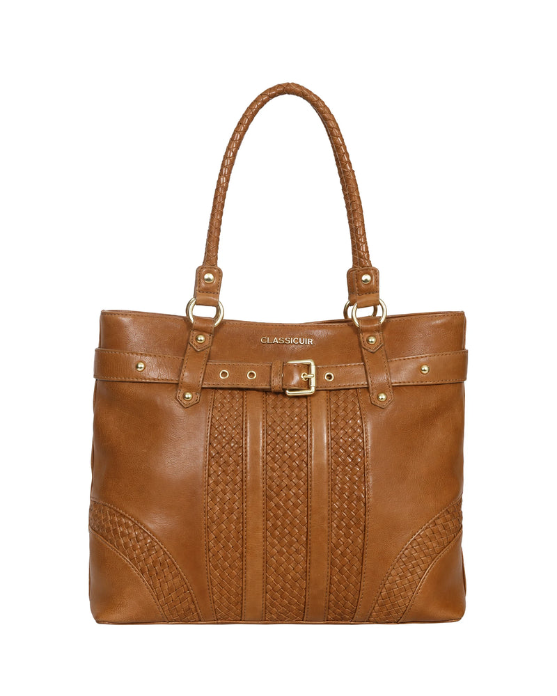 Lyon Buckle Weave tote Bag