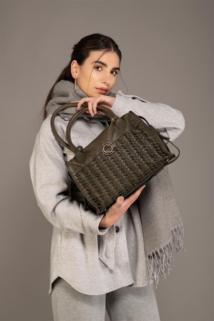 Marseille Knotted Weave Bowler Bag