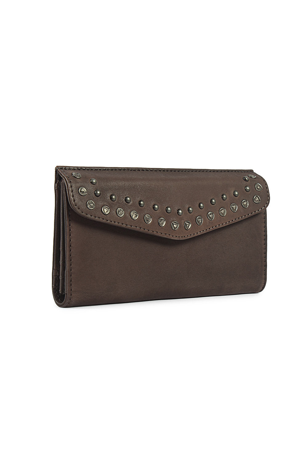 Bordeaux Distressed Rivet Wallet