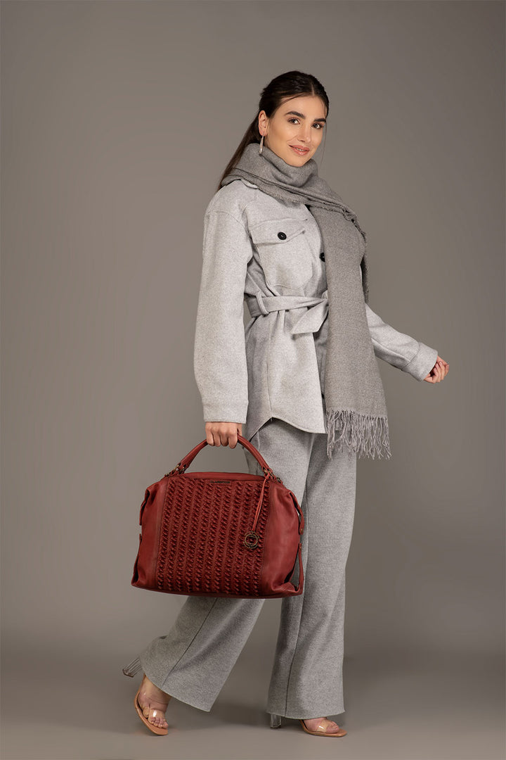 Marseille Knotted Weave Bowler Bag