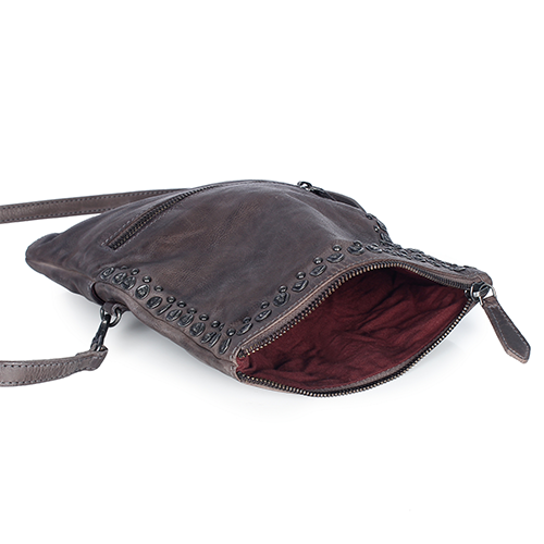 Bordeaux Distressed Rivet Sling Bag